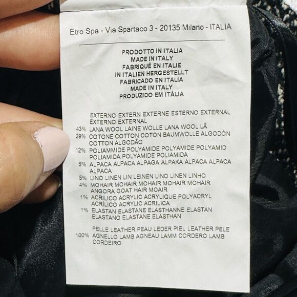 ETRO Women 44 US 8 Wool Gray Multi Pattern & Textured Pencil Skirt NWT $1,160 - Picture 8 of 10